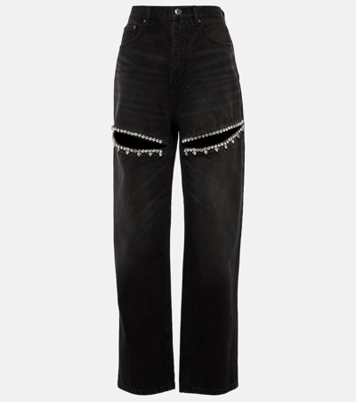 Area Crystal Slit Jeans Black 29