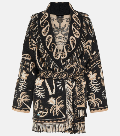 ALANUI LUSH COTTON AND WOOL JACQUARD CARDIGAN