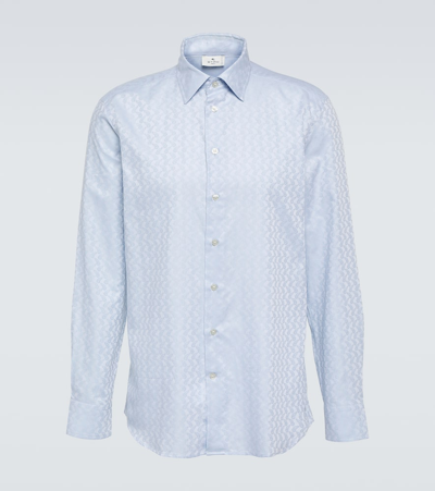 Etro Slim Fit Twill Shirt For Men In White