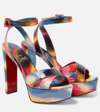 Christian Louboutin Women's Supramariza 130mm Leather Platform Sandals In Multicoloured