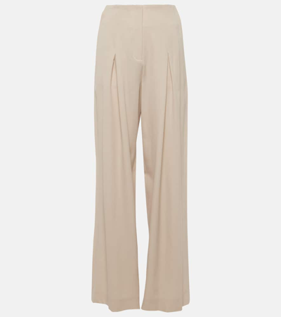 Fforme Faye High-rise Wool Wide-leg Trousers In Natural