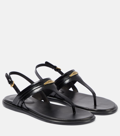 Isabel Marant Nya Leather Thong Sandals In Black