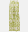 Dries Van Noten Printed Silk Wide-leg Pants In Multicoloured