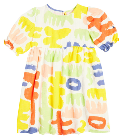 Bobo Choses Kids' Carnival Puff-sleeve Cotton Dress In Multicoloured