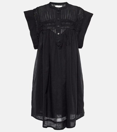 Marant Etoile Leazali Pintuck Midi Dress In Black