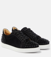 Christian Louboutin Louis Junior Spikes Leather Sneakers In Black