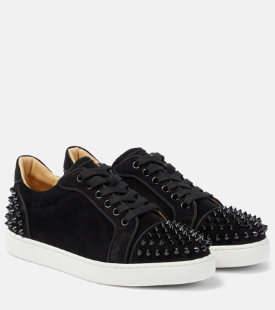 Christian Louboutin Vieira 2 Spiked Suede Sneakers In Black