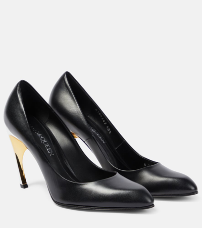 Alexander Mcqueen Armadillo Leather Pumps In Black