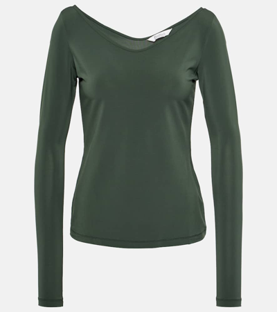 Max Mara Leisure Ragazza Stretch-jersey Top In Green