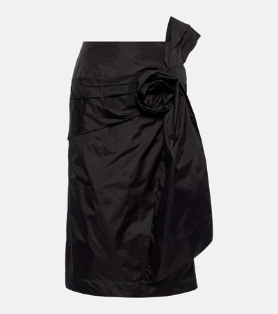 Simone Rocha Floral-appliqué Pencil Skirt In Black