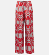 Dries Van Noten Printed Silk Wide-leg Pants In Multicoloured