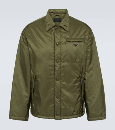 Prada Re-nylon Jacket In Military Green