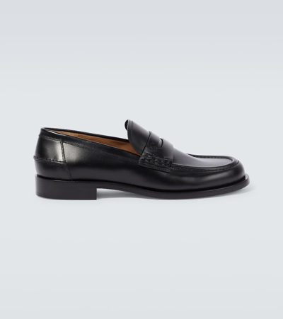 Scarosso Maurizio Penny-slot Loafers In Black Calf