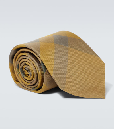 Burberry Check Silk Tie In Cedar Ip Check