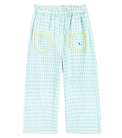 Bobo Choses Kids' Vichy Cotton And Linen Culottes In Blue