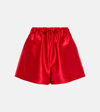 Simone Rocha High-rise Satin Shorts In Red/red