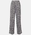 VETEMENTS PRINTED HIGH-RISE COTTON WIDE-LEG PANTS