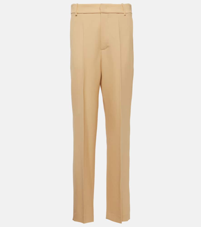 Tod's Virgin Wool Tapered Pants In Brown