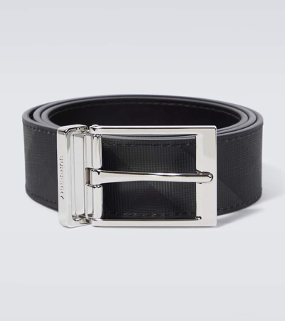 Burberry Faux Leather Belt In Black