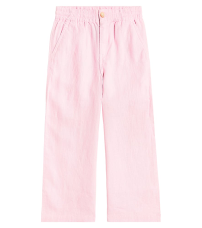 Polo Ralph Lauren Kids' Linen Wide-leg Pants In Garden Pink