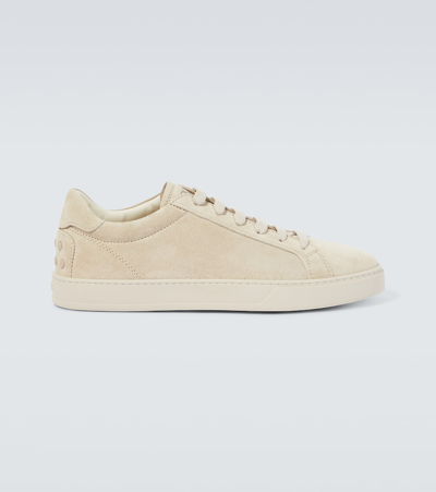 Tod's Suede Sneakers In Cream