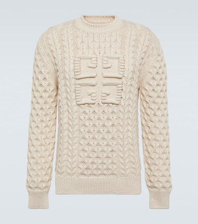 Givenchy Men Logo Cotton Crewneck Sweater In Neutral
