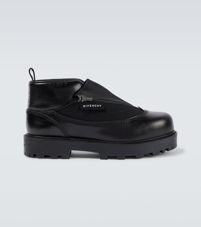 Givenchy Storm Ankle Boots In Leather With Zip In Black