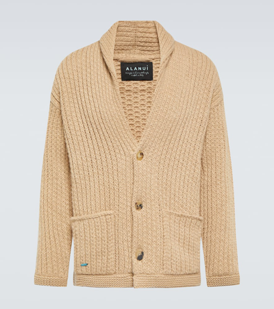 Alanui Finest Cashmere And Cotton Cardigan In Brown