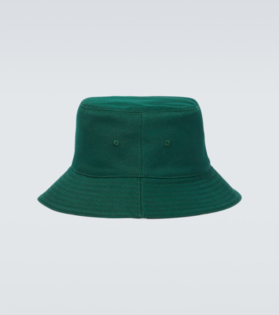 Burberry Check Reversible Twill Bucket Hat In Green