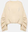 Dries Van Noten Oversized Gathered Cotton-jersey Sweatshirt In Ivory