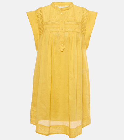 Marant Etoile Leazali Cotton Minidress In Yellow