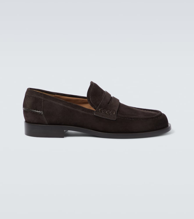 Gianvito Rossi George Suede Loafers In Moka