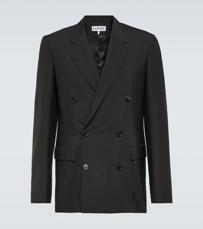 Loewe Wool And Mohair Blazer In Black