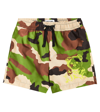 Moschino Teddy Bear Camouflage Swim Trunks In Green