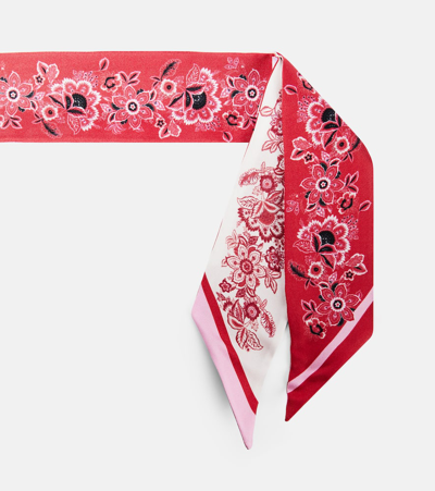 Etro Fringed Silk Scarf In Pink