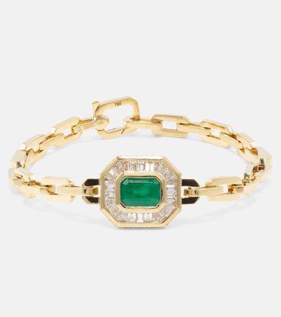 Shay Jewelry 18kt Gold Bracelet With Diamonds And Emeralds