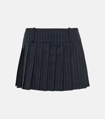 Vetements Pinstriped Wool Miniskirt In Blue