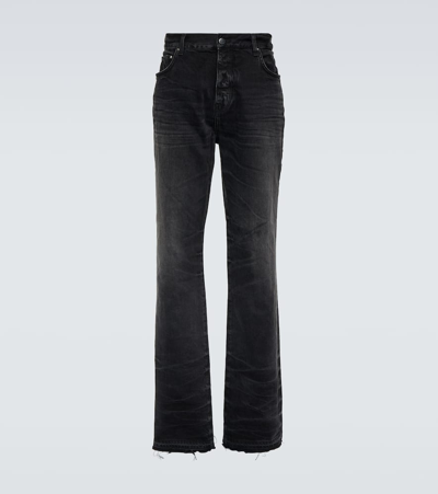 Amiri Straight-leg Stonewashed Jeans In Black