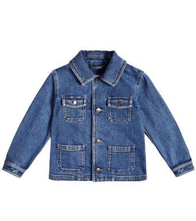 Loro Piana Kids' Philippe Denim Jacket In Japanese Azure