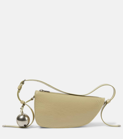 Burberry Shield Mini Leather Shoulder Bag In Neutral