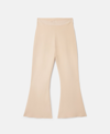 Stella Mccartney Compact Knit Cropped Flared Trousers In Oat