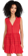 Playa Lucila Eyelet Dress Red In Red