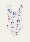Chloé Abstract-print Ruffled Swimsuit In Z41-multicoloured
