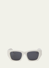 Palm Angels Hinkley White Acetate Cat-eye Sunglasses In White
