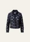 Akris Ladina Anemones Embroidered Short Jacket In Black