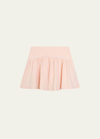 Chloé Ladder-stitch Cotton Skirt In 45f-pale Pink