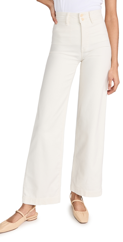 Faherty Harbor Stretch Terry Wide Leg Pants In White