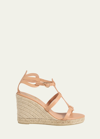 Ags X Castaner Metallic T-strap Espadrille Sandals In Natural