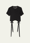 Simone Rocha Bow Tails T-shirt In Black