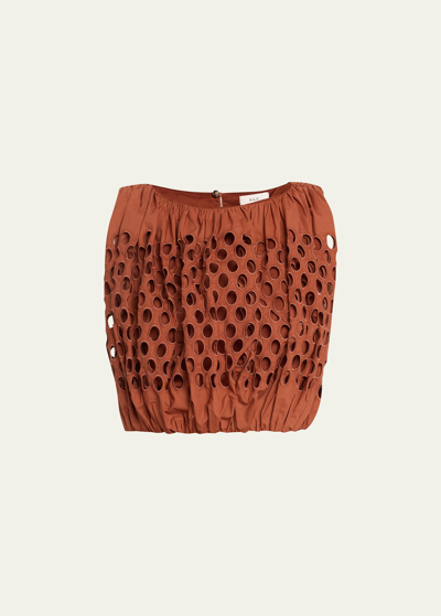 A.l.c Raina Embroidered Sleeveless Crop Top In Sequoia